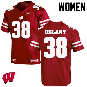 Women's Wisconsin Badgers NCAA #38 Sam DeLany Red Authentic Under Armour Stitched College Football Jersey YN31E85UB